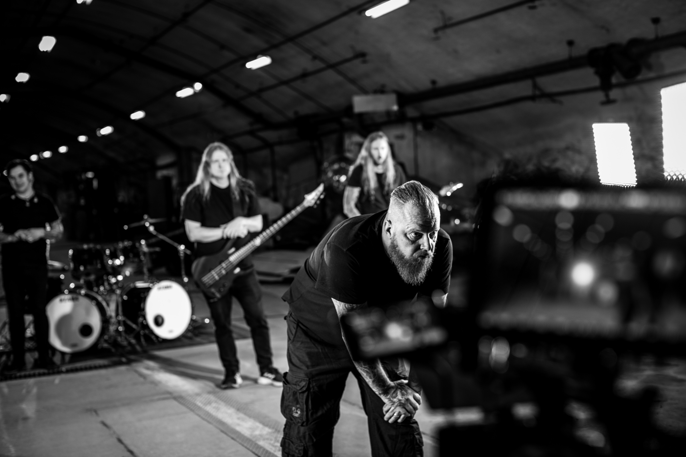 The Haunted performing in front of Patric Ullaeus' camera