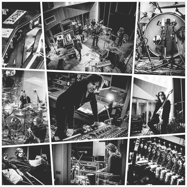 Europe recording at Abbey Road Studios photographed by Patric Ullaeus
